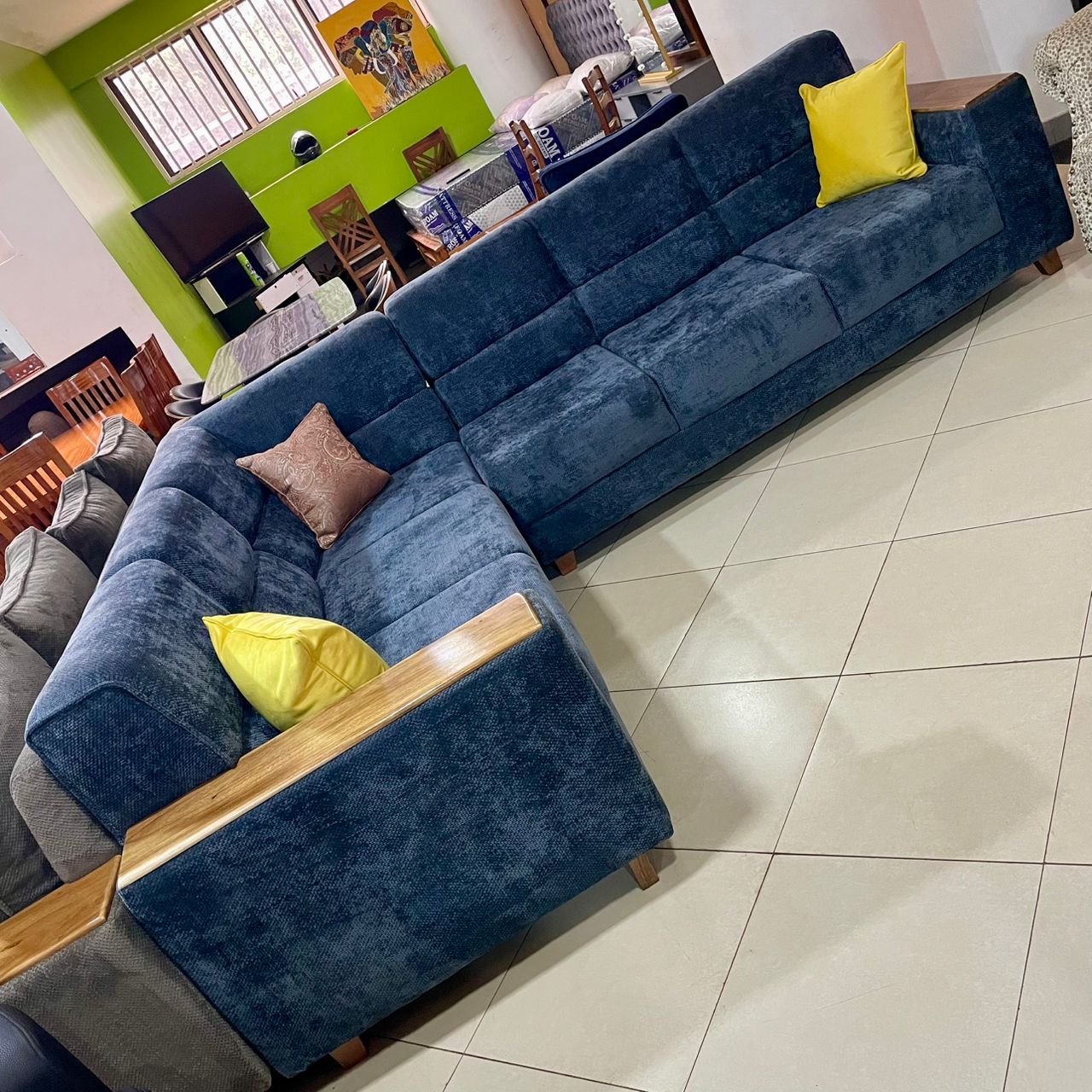 Blue Corner Sofa
