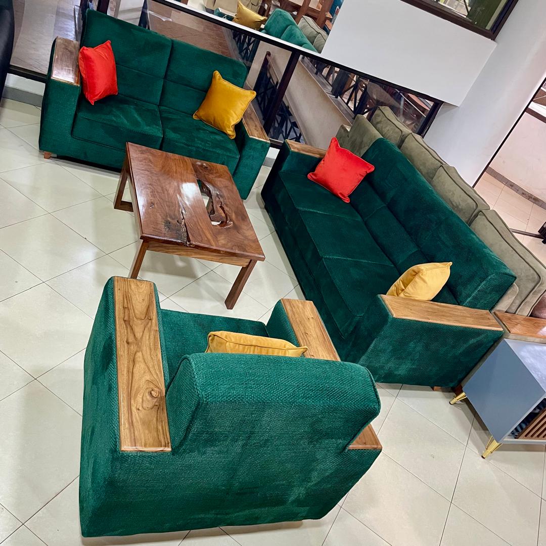 Green 6 Seater sofa