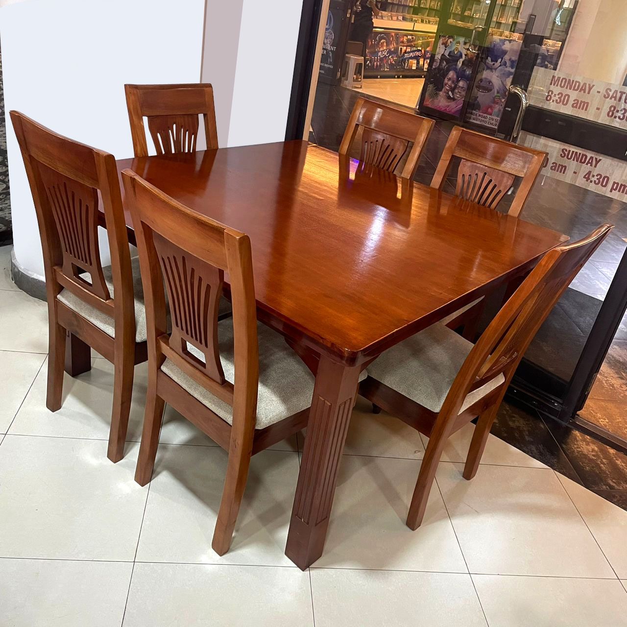 Mahogany 6 Seater Square Dining