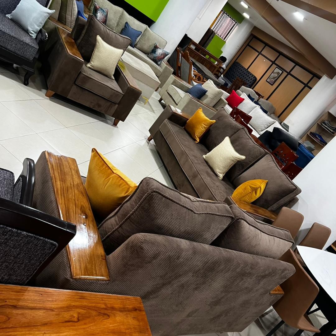  Brown New 6 Seater Sofa