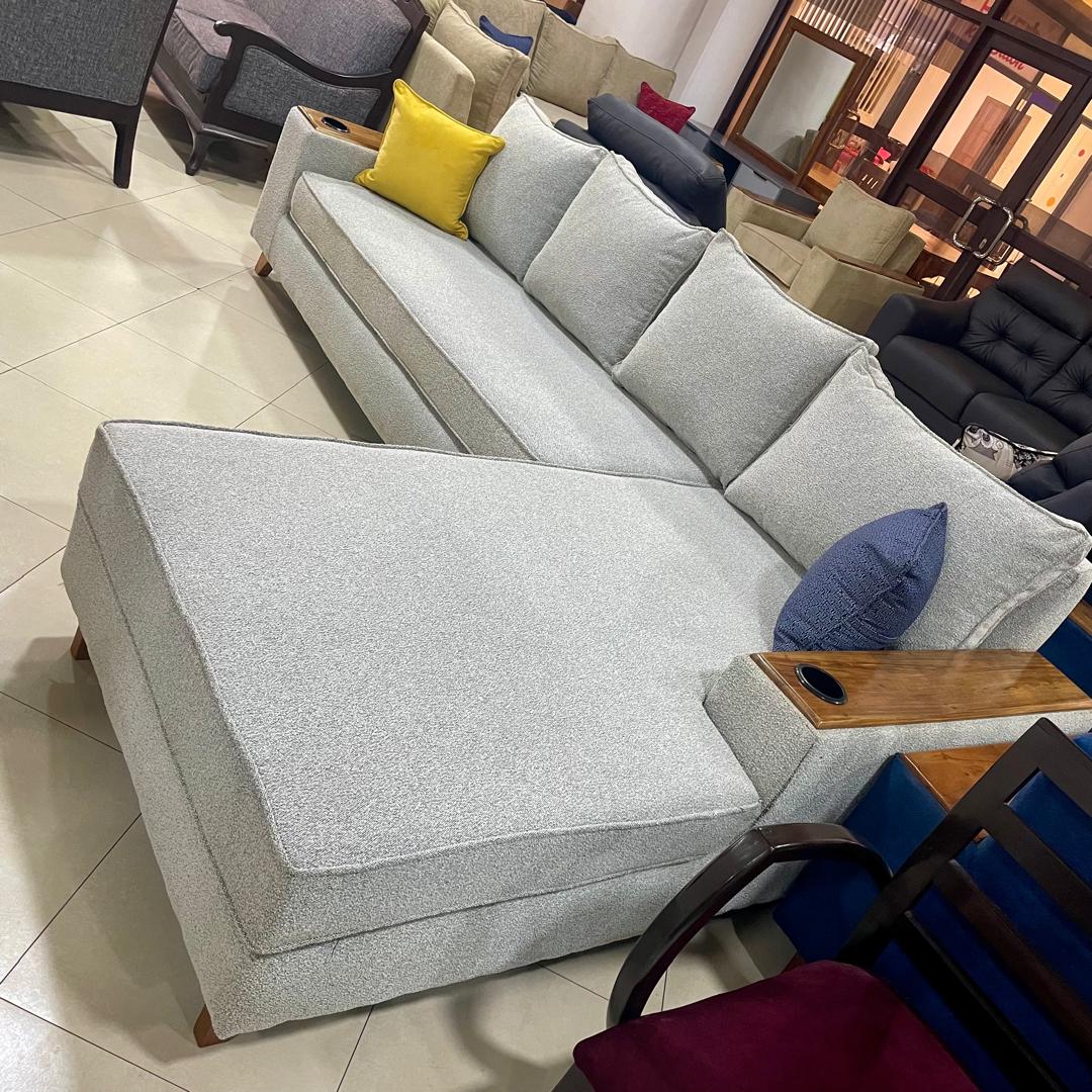 Off White L Sofa Set