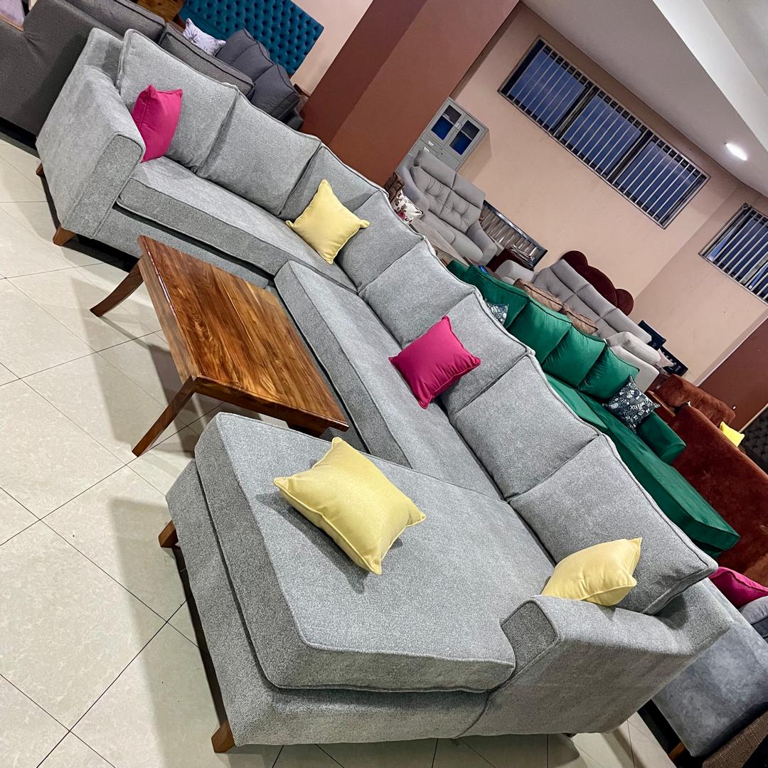 Gray U Shaped Sofa set
