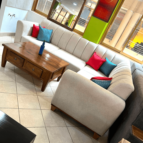 Cream Corner Sofa Set