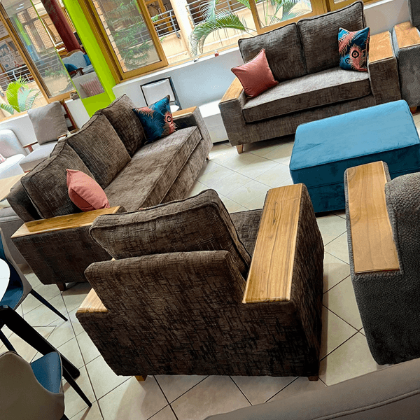 6 Seater Sofa (Wooden Arms)