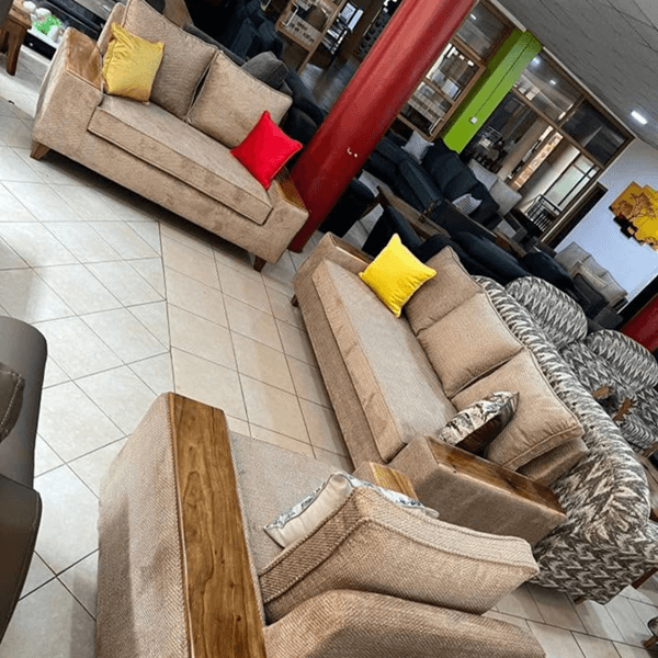6 Seater Beige Cream
