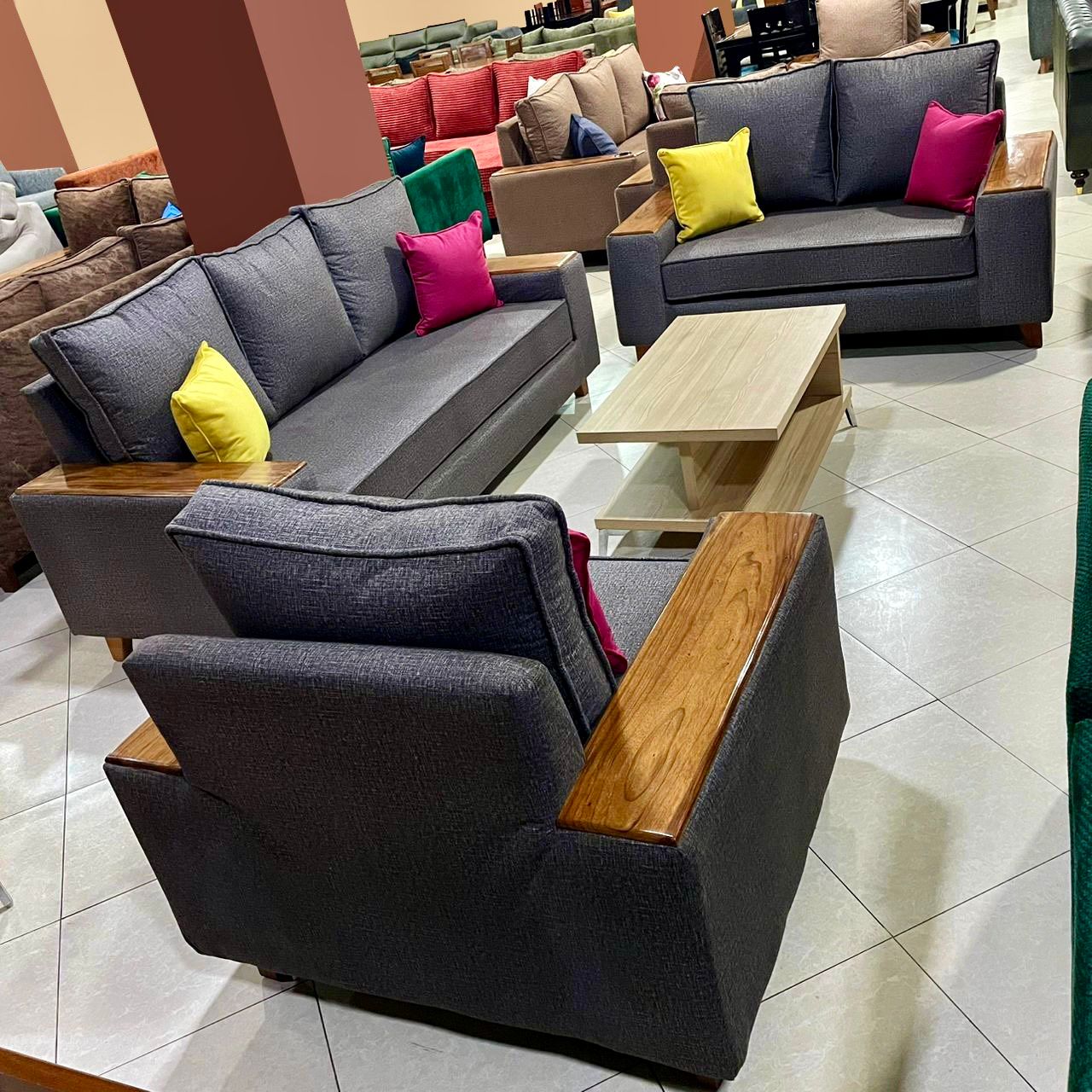 Dark Gray 6 Seater Sofa