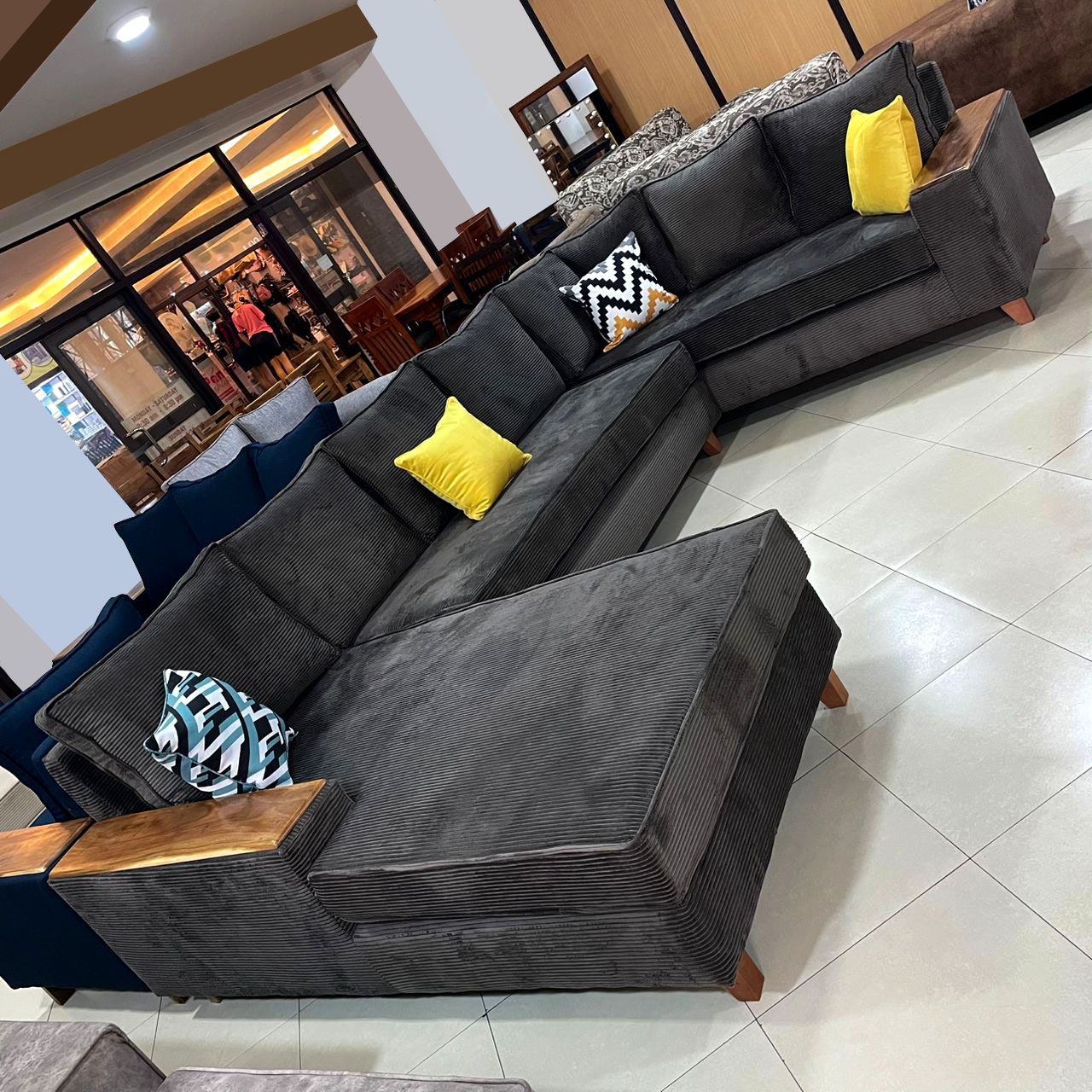 Gray U|-Shaped Sofa set