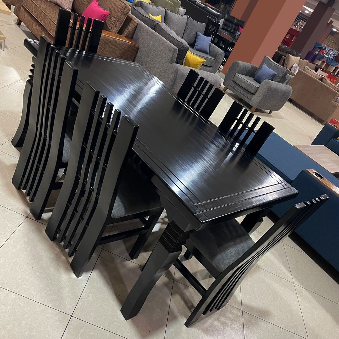 Striped Black 6 Seater Dining set