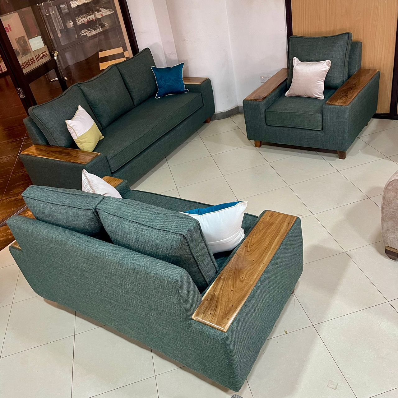 Army Green 6 Seater sofa