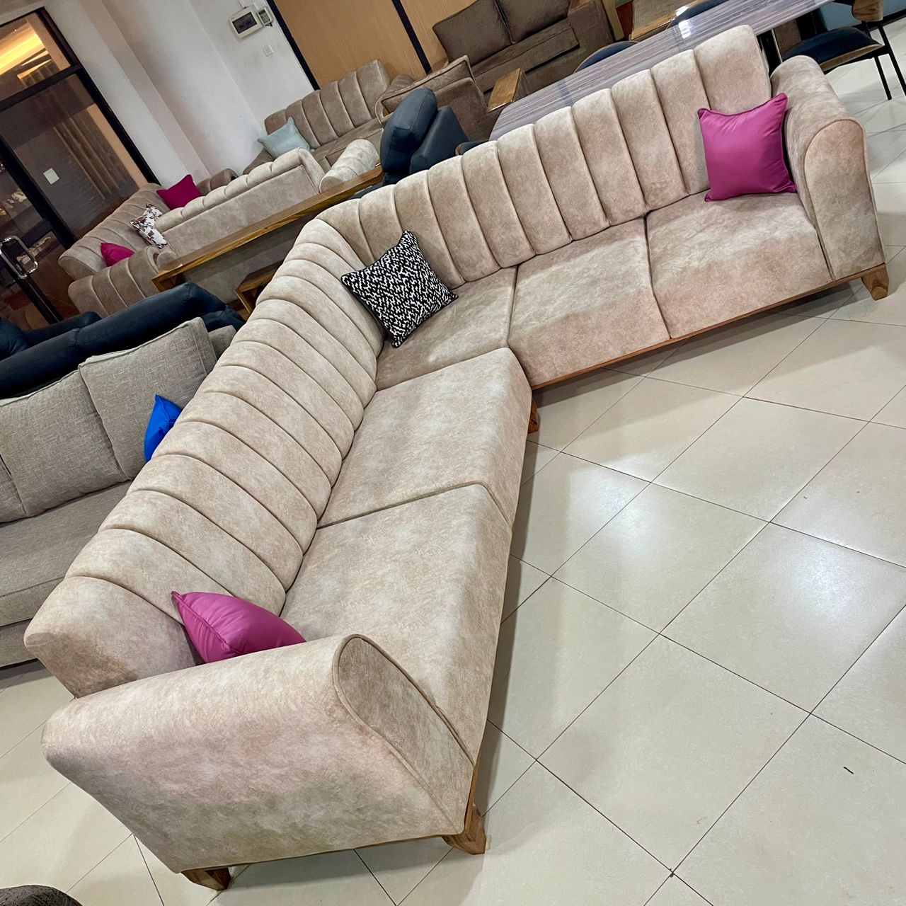 Beige Corner Sofa